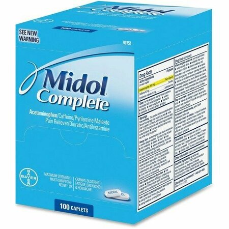 ACME UNITED Midol Complete, Acetaminophen, Blue, 100PK ACM90751